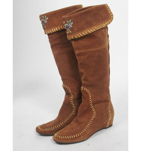 NEW Aldo Cognac Moccasin Boots-Size 6